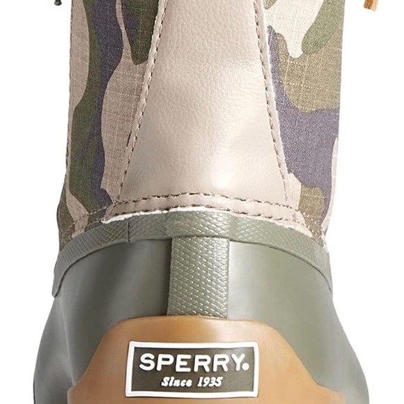 SPERRY TOP-SIDER Syren Gulf Camo Duck Toe Boot, Rain Boot, Green Camo, 10 - Picture 4 of 10